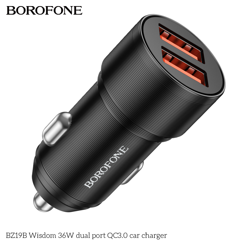 BOROFONE BZ19B Wisdom dual USB-A car charger 36 W NZ 5